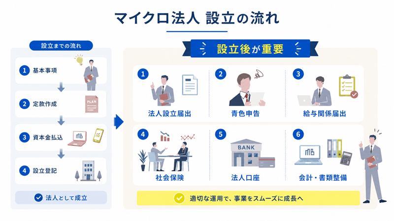 マイクロ法人　設立の流れ